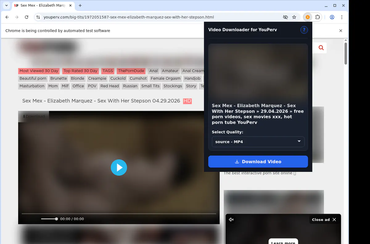 Youperv Video Downloader browser extension screenshot 3