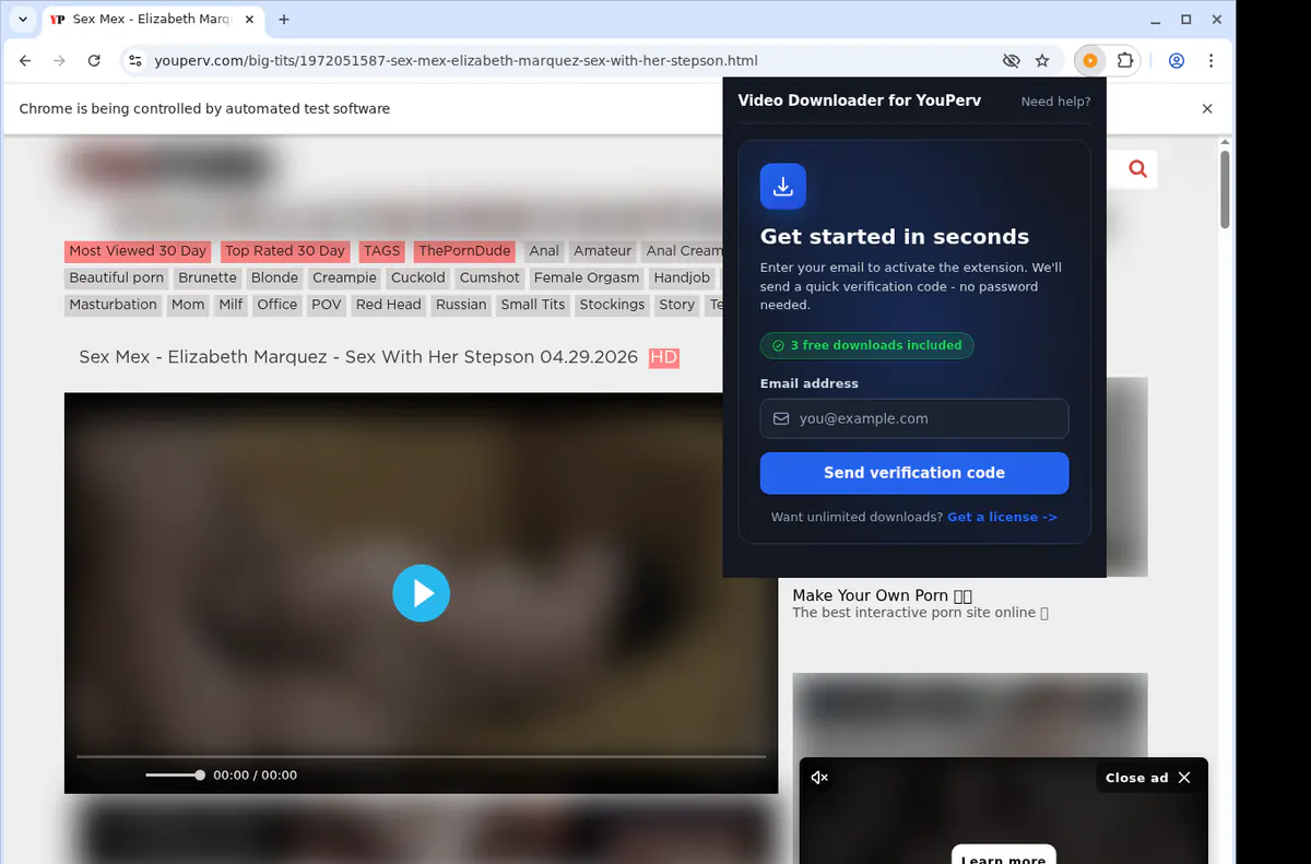 Youperv Video Downloader browser extension screenshot 5